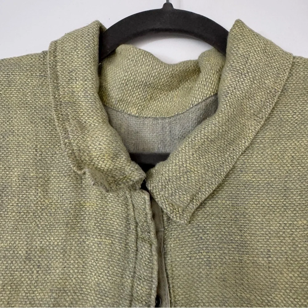 FLAX Linen Snap Front Jacket Size Medium